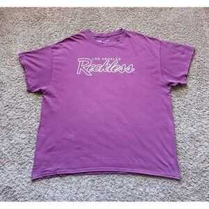 Young Reckless T-Shirt Men's Size XL Graphic Burgundy Shirt